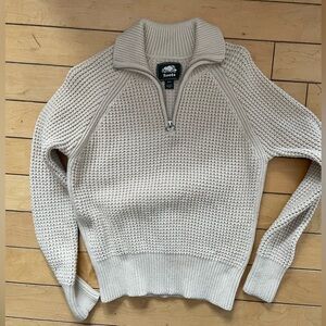 Roots women beige half zip